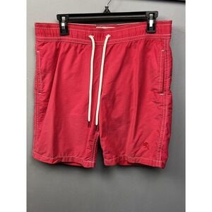 Express‎ Red Swim Trunks Shorts Logo Drawstring Waist Pockets Men Size S